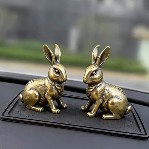 Figurita de conejo pequeño de latón vintage miniatura 5