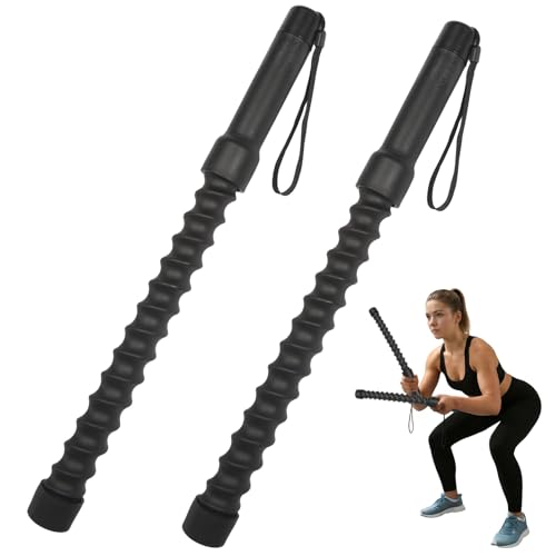 2 Stück Battle Ropes Ohne Seil mit Anti-Rutsch Griff Schwarz Tragbare Gewichtete Seile ohne Seil Ropeless Battle Ropes für Krafttraining A-Style