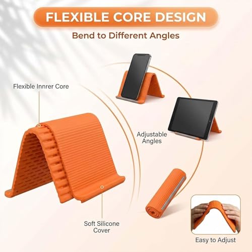 Soporte portátil de silicona para tablet y smartphone. Elevador ajustable de aluminio slim 3
