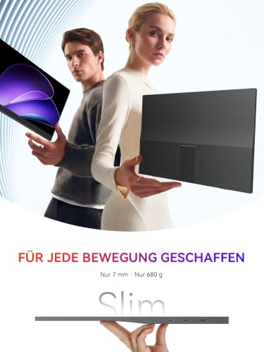 UPERFECT Portable Monitor mit Klappständer Ständer, 15.6" 125% sRGB 2000:1 400Nits Matt FHD HDR EyeCare Ultra-Dünner Zweitbildschirm für… – Ansicht 5
