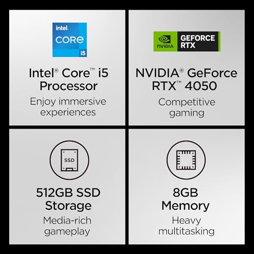 Lenovo LOQ Essential – AI-Powered Student Gaming Laptop - Intel® Core™i5-12450HX - 15.6" FHD IPS Display – 144Hz Refresh Rate – NVIDIA® GeForce RTX™ 4050 – 8GB Memory – 512GB SSD Storage – Luna Grey - Image 4