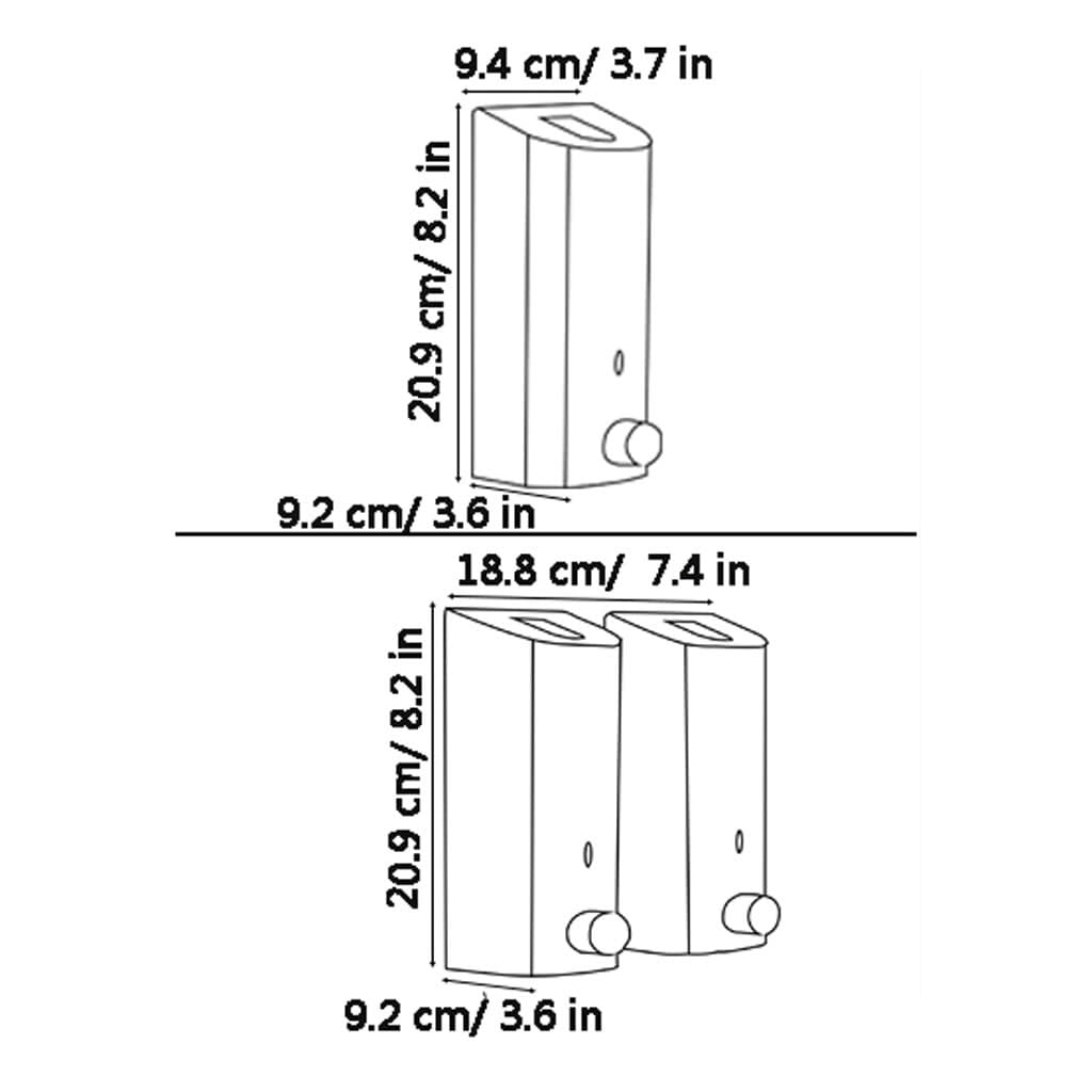 Dispenser Sapone Bagno Cucina Distributore di Sapone Semplice Distributore di Sapone con Pompa Manuale Distributore di Sapone Ricaricabile Dispenser Sapone(Double Head)