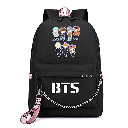 JUSTGOGO KPOP BTS Bangtan Boys Mochila Portátil Bolsa Escuela