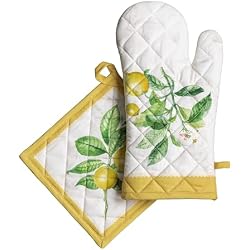 Maison d' Hermine 100% Cotton Oven Mitt & Pot Holder Set (7.5