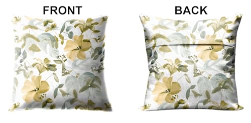 Image of Casableu Cobano Decorative Throw Cushion Cover, 16 x 16 Inch, Floral Pattern, Floral Pillow Covers, 40.64 x 40.64 cm, Set of 2