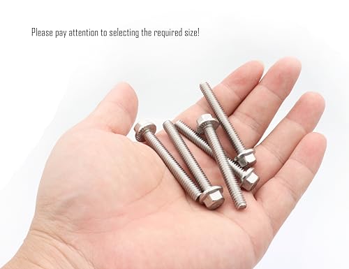 Image of LBY 20pcs Hex Flange Bolt, 1 /4-20 x 2'' (Fully Threaded) Flanged Hex Head Bolts, Flange Hexagon Screws, 304 Stainless Steel (Silver)