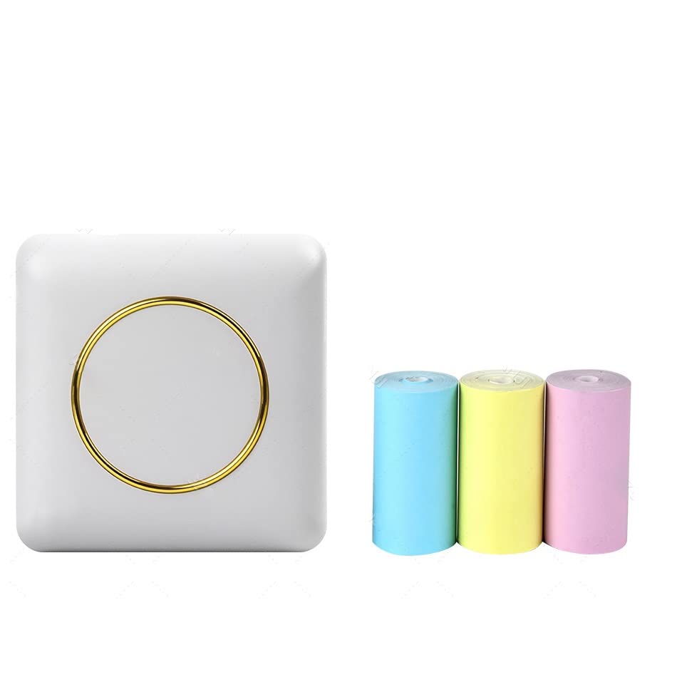 Portable Label Printer Thermal Photos Notes Printing Wireless Impresoras 58mm Paper Rolls Inkless Sticker(Add 3 Color)