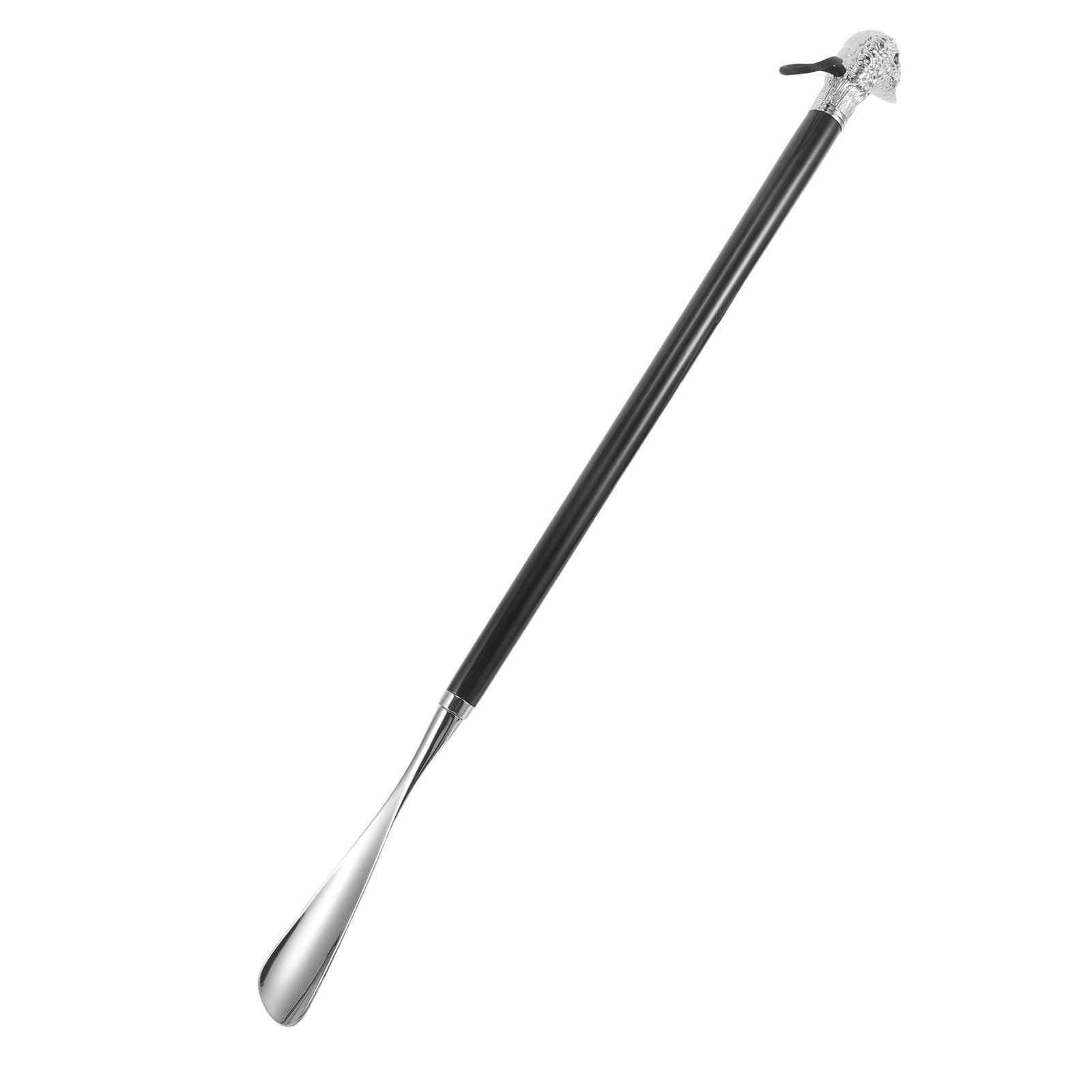 Healeved Calzador de Metal Resistente Mango Largo de 56 Cm, Ergonómico y Portátil, Adecuado para Personas Mayores y Uso en Casa o Viajes de Negocios