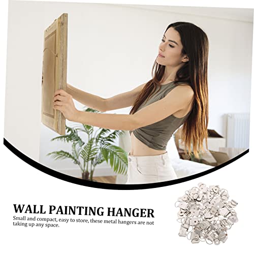 Image of KALLORY 100pcs Wall Picture Hangers Semi-Circle Photo Frame for Easy Installation of Wall Art and Frames and Compact Hardware for Home Decor