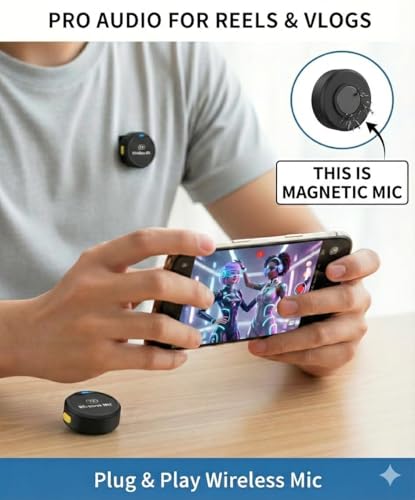 Image of ENNIX TX Dual Wireless Lavalier Microphone for Type C Mobile | 2.4GHz Clip On Collar Mic with Noise Reduction & Rechargeable Receiver | Plug & Play Mic for YouTube Vlogging Interviews & Recording