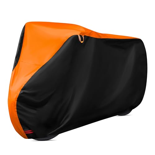 FSGRICH Fahrradabdeckung Hochwertige Wasserdicht 210T Fahrradplane Regenschutz Outdoor Fahrrad Abdeckplane mit Schlossösen Sonnenschutz Reißfestigkeit mit Beutel 200 x 110 x 70 cm