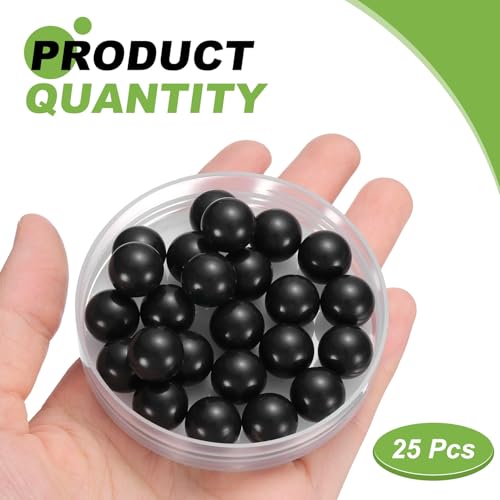 QUARKZMAN 25Stk POM Kunststoff Kugellagerkugeln 1/2 12.6mm Massive Kunststoffkugeln G2 Präzision Polypropylen Mini Kugeln Schwarz
