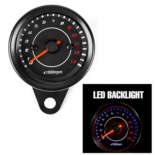 Image of MIKANIX Motorcycle Analog RPM Speedometer With LED Backlight Universal For All Bikes
