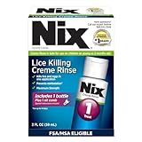 Nix Lice Treatment Killing Creme Rinse & Removal Comb, 2 Fl Oz, Head Lice Treatment Kit to Remove and Prevents Lice & Eggs