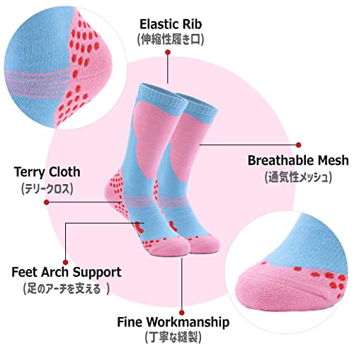 Azarxis Kid Ski Socks Christmas Thick Warm Thermal Children Long Knee Snow Socks For Boy Girl Skating Skiing Snoboarding (Xs, Love Pattern - 4 Pack) #TOP2