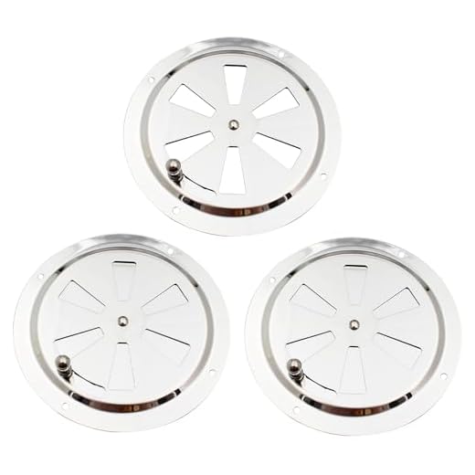 Kaimeilai 3 Stück Edelstahl Lüftungsrosette, 125mm Lüftungsblech Rundlüfter Verschließbar, Lüfterblech Rund Kiemenlüfter Edelstahl Grill, für Smoker, Boot Camper