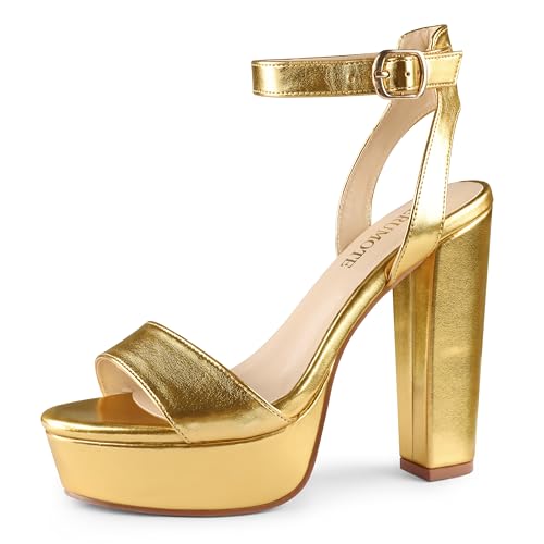 MERUMOTE Women's Fashion Platform Sandals Block Heels Wedding Summer Dress Shoes