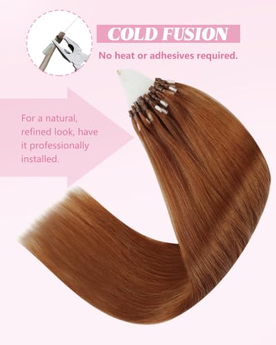 Image of YoungSee Micro Ring Hair Extensions Copper 24 Inch 25 Strands 25g