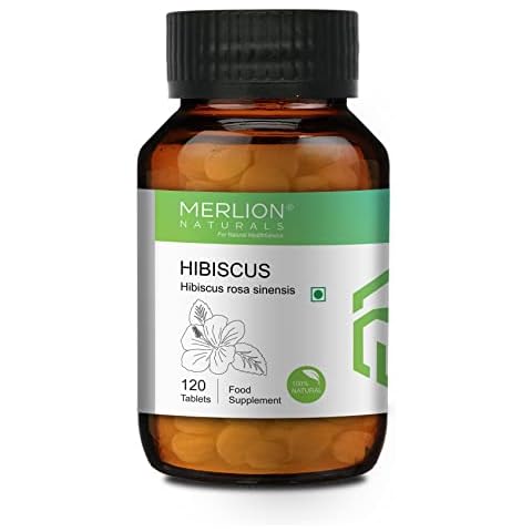 Hibiscus Tablets by Merlion Naturals | Hibiscus rosa sinensis | 500mg (120 Tablets) Cover