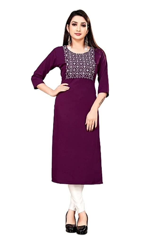 stoffvilla Women Embroidered Silk Blend Straight Kurta