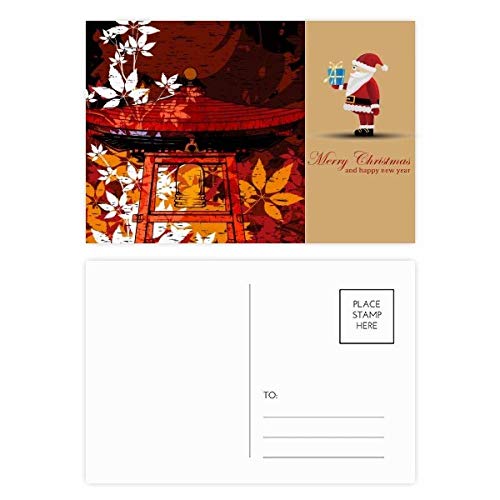 Cartes postales japonaises style feuilles père Noël lot de 20 correspondance