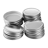 CATIEBYE 20 Stück Runde Glasdeckel aus Weißblech für Einmachgläser Schützender Dosenverschluss gegen Direktes Sonnenlicht Austauschbar und Vielseitig Verwendbar