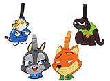 Finex Set of 4 Zootopia Judy Hopps Nick Wilde Flash Travel Luggage ID Tag Bags