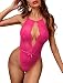 Avidlove Lingerie for Women Teddy One Piece Lace Babydoll Bodysuit (XXL, Rose Red)