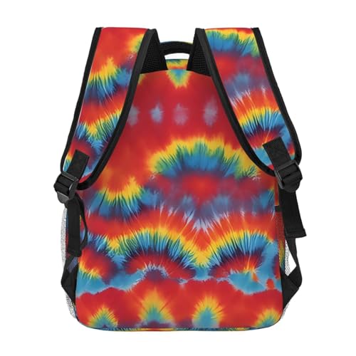 Rainbow Tie Dye-Red Print Versatile Daypack Laptop Backpack – Stylish Casual Travel Bag For All Your Needs4