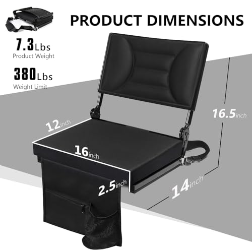 Upgraded Portable Stadium Chairs with Back Support and Cushion