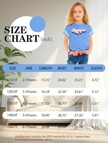 Image of Ithalt Toddler Boys Girls American Flag Shirts 4th of July Tshirt Kids USA Patriotic Tee Independence Day Outfit(3-7y)