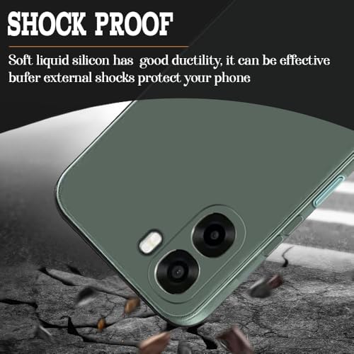 Image of Back Cover for Oppo A6x 5G / A6x 4G / K14x 5G | Full Camera Protection | Premium Liquid Silicon Case | Flexible Bumper Case for Oppo A6x 5G / A6x 4G / K14x 5G (Military Green)