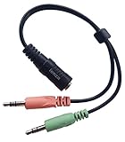 USB External Stereo Sound Adapter (with Separate Mic/Headphone Jacks) to 3.5mm Female Adapter Cable : 2x3.5mm Male to 3.5mm Female