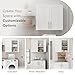 Prepac Elite 32'' Bathroom Wall Cabinet with Panel Doors, Wood Kitchen Pantry Cabinet, Wall Hanging Laundry Room Cupboard with 1 Adjustable Shelf for Kitchen, Laundry Room and Bathroom, White