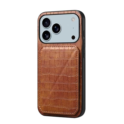 Étui iPhone 17 marron en cuir souple pour éviter les chutes