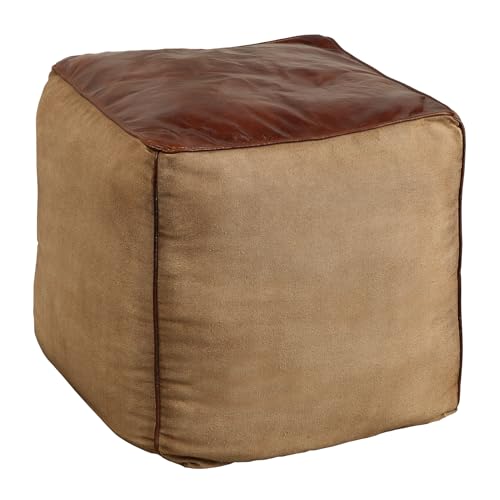 invicta INTERIOR Retro Sitzpouf Mustang 53cm Lederbezug mit...