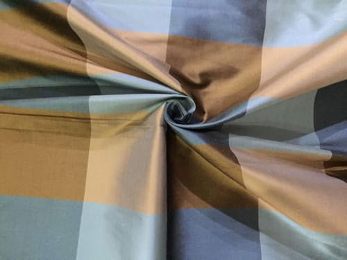 Soie Dupioni bleu et bronze tissu de luxe 137 cm pour robe de soirée