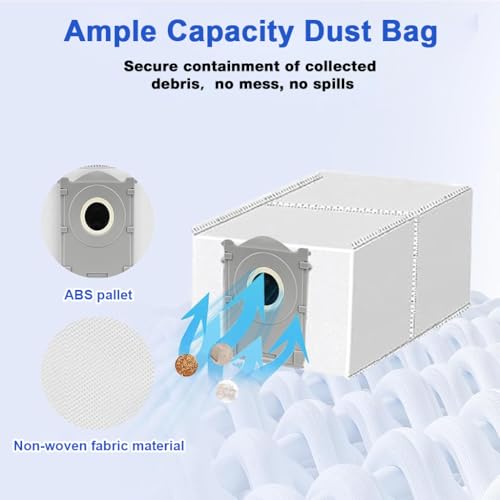 Image of HASTHIP 9Pcs Set Replacement Parts Compatible with ECOVACS Deebot N50 PRO Omni, Complete Robot Vacuum Spare Parts Set with Main Roller Brush, HEPA Filters, Side Brushes, Dust Bags, Washable Mop Pads