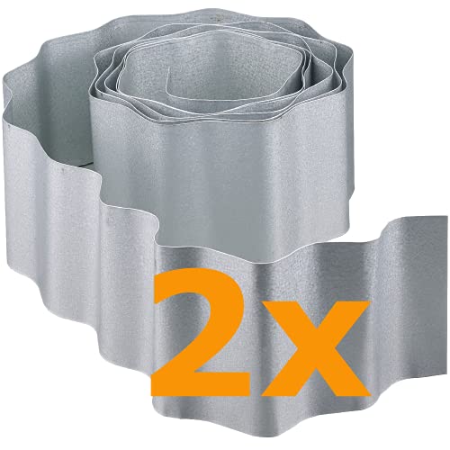 Workinghouse - Separador de metal para jardín - Bordillo para separar plantas en el jardín - Bordillo de césped flexible, mini valla de jardín, separador para secciones del jardín - (5m x 15cm) 2 uds Cover