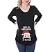 Q.KIM Camiseta Divertido Estampada de Manga Larga Premamá para Mujer Embarazo (XXL,...