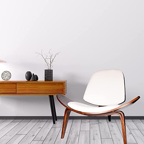 Aoparts Mid Century Modern Shell Lounge Chair, Faux Leather, Scandinavian Furniture Tripod Plywood Classic Design Solid Wood Accent Chairs For Living Room, Reading, Lounge, Office, Salon #TOP4