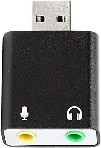 USB Sound Card External Stereo Audio Adapter Interface with 3.5 mm Microphone and Earphone Jack Plug and Play Sound Card for Laptop PC Mac Linux Studio Recording