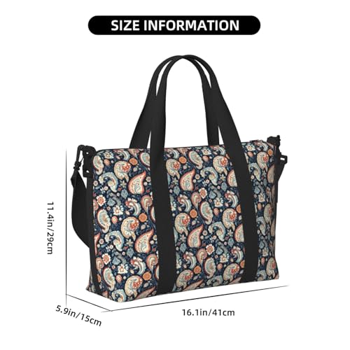 Travel Duffle Bags For Women Men - Abstract Vintage Pattern Print Personal Item Weekender Overnight Gym Carry On Airport Tote Bag With Strap For Yoga, Travel, Business Trips2