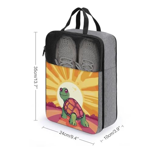 Sac à chaussures imprimé tortue gris élégant en taille unique