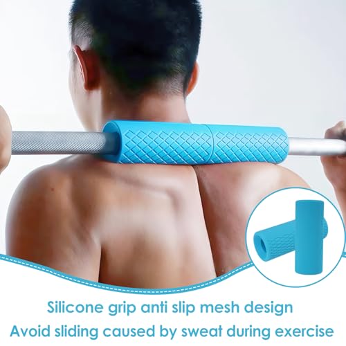 2 Pcs Dumbbell Bar Grips, 4" Non-Slip Rubber Barbell Gripz for Thick Bar Training, Forearm Strength Weightlifting Workout Gym Home Fitness Gear for Grip Trainer Men Women Athletes Lifters (Blue) - Image 3