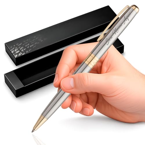 Crown Treasure Caneta Esferográfica Personalizada Diversas Cores com Gravação de Nome e Símbolo Luxo + Estojo Crown (PRATA)