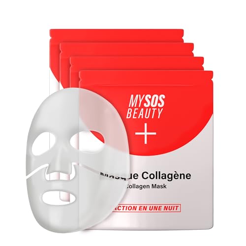 4 Mascarillas Faciales con Colágeno My SOS Beauty - Reafirma,...