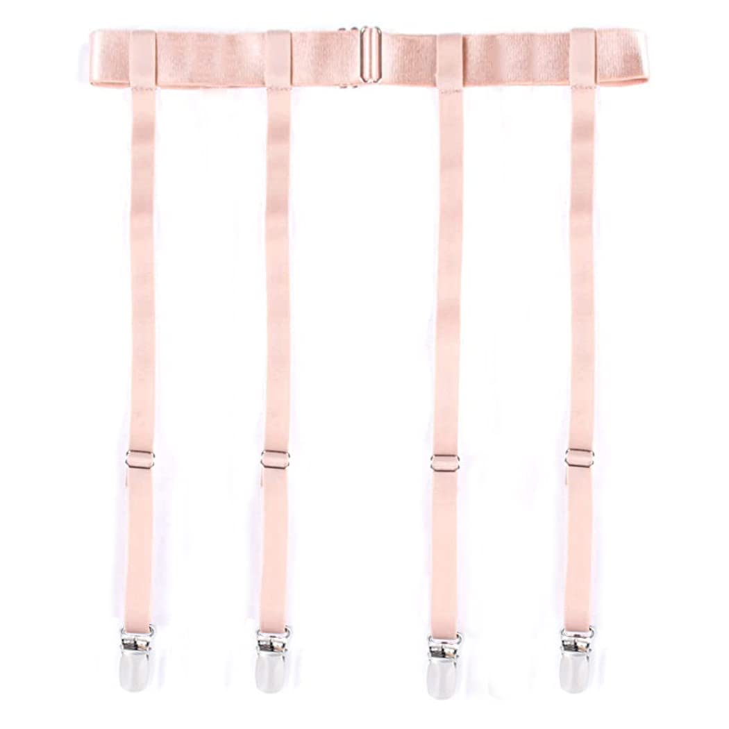 Women Black Simplicity Sexy Suspender Garter Belt for Thigh High Stockings, Metal Clips