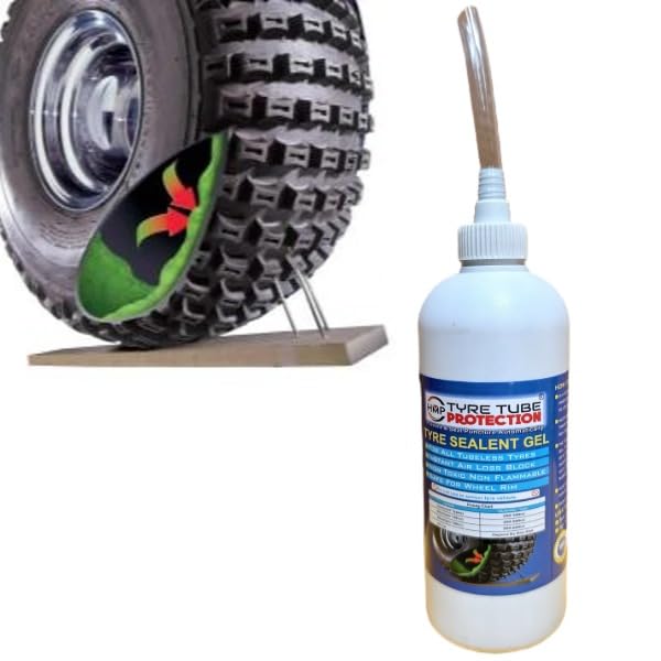 Hmp Tyre Sealant Liquid 500ml – Instant Puncture Repair for Tubeless & Tube Tyres – Tyre Sealant for Tubeless Tyre Easy to Use – Simple application without special tools