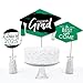 Big Dot of Happiness Green 2025 Graduation Party Centerpiece Sticks - Table Toppers - Set of 15